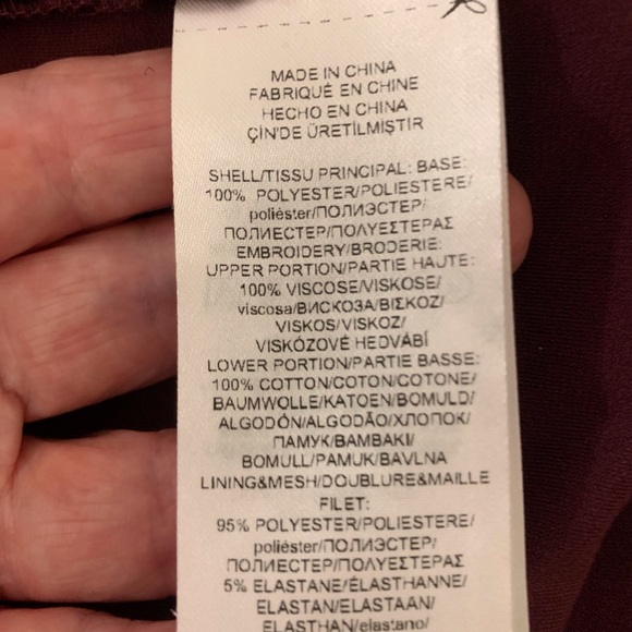 Lauren Ralph Lauren Melia Ava Floral Lace Dress Burgundy Size 6 - Picture 7 of 9